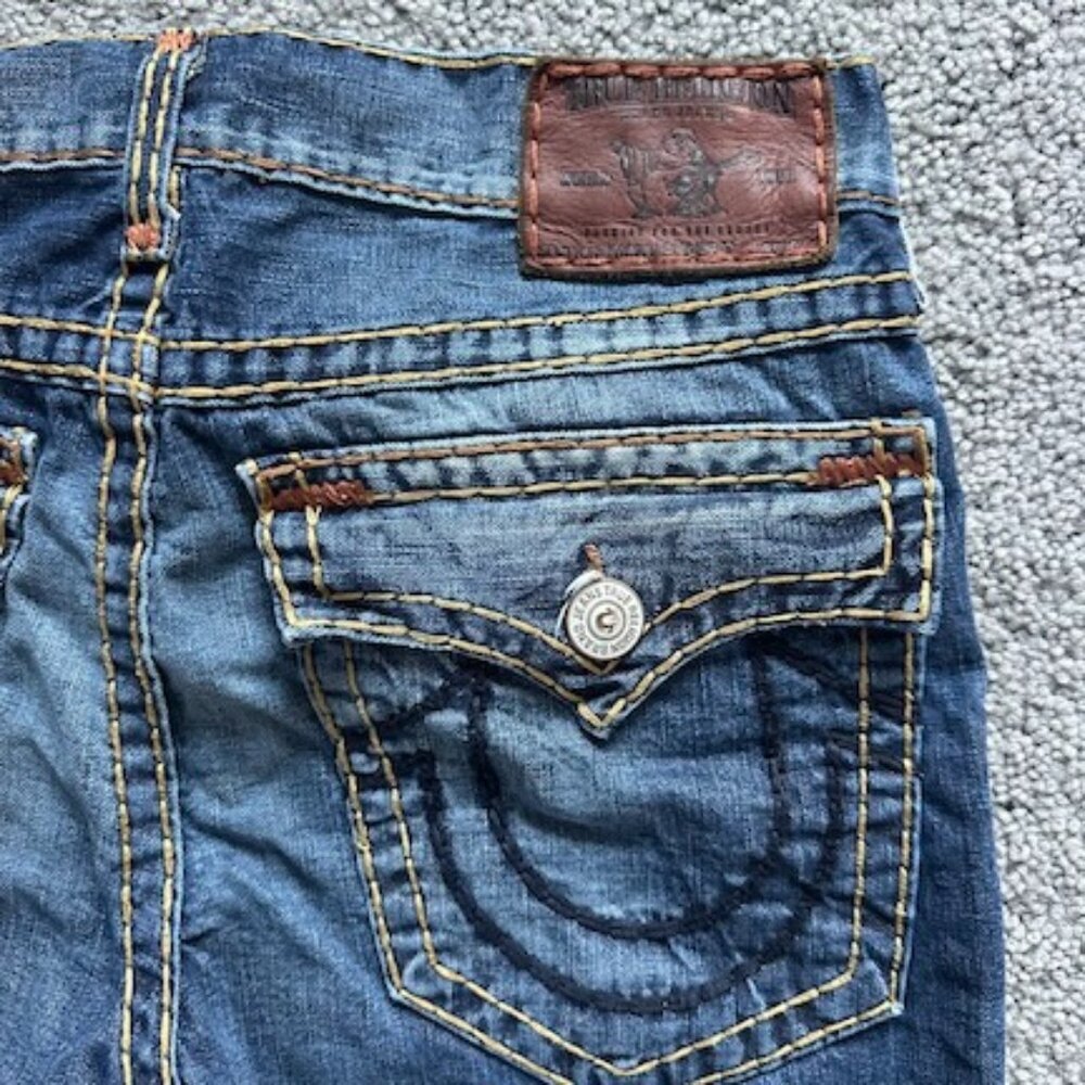True Religion Vintage Ricky Super T Jeans - Men's 34x33 -Thick Stitch, USA - EUC - Picture 10 of 16